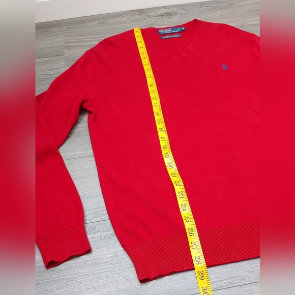 Excellent Used Condition Men's POLO RALPH LAUREN Pima Cotton V-Neck Sweater Med - Picture 6 of 7